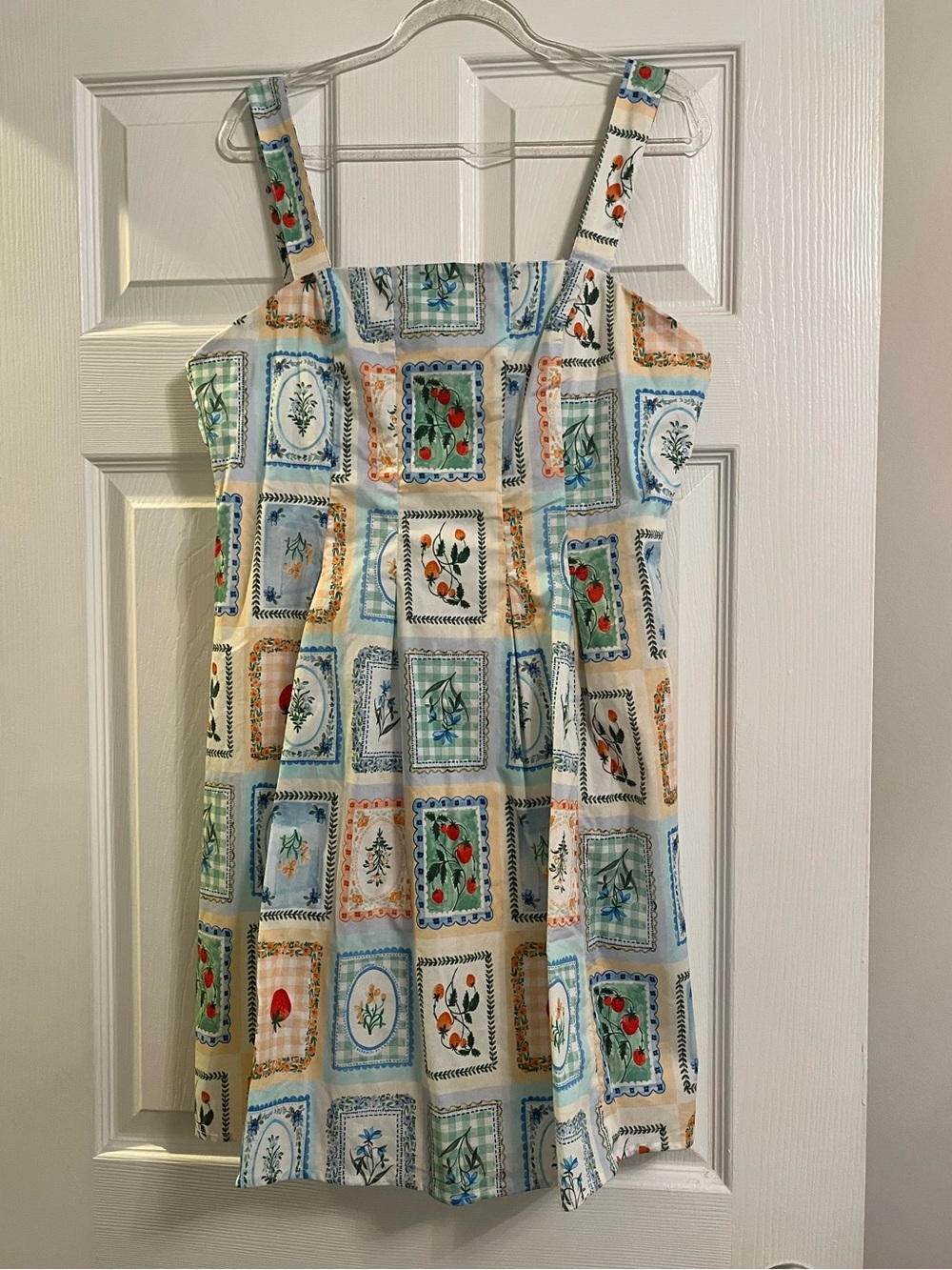 Hunter Cream Sundress with Blue & Green Floral Patchwork